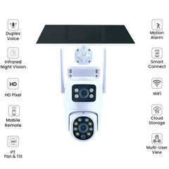 Smart Solar PTZ Security Camera 3MP HD – 360° WiFi Outdoor Surveillance