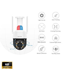 Smart WiFi Security Camera 5MP HD – 360° Indoor & Outdoor Surveillance