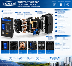 TOMZN TOM7Z-250/2300 150A 2P DC MCCB | 1000V