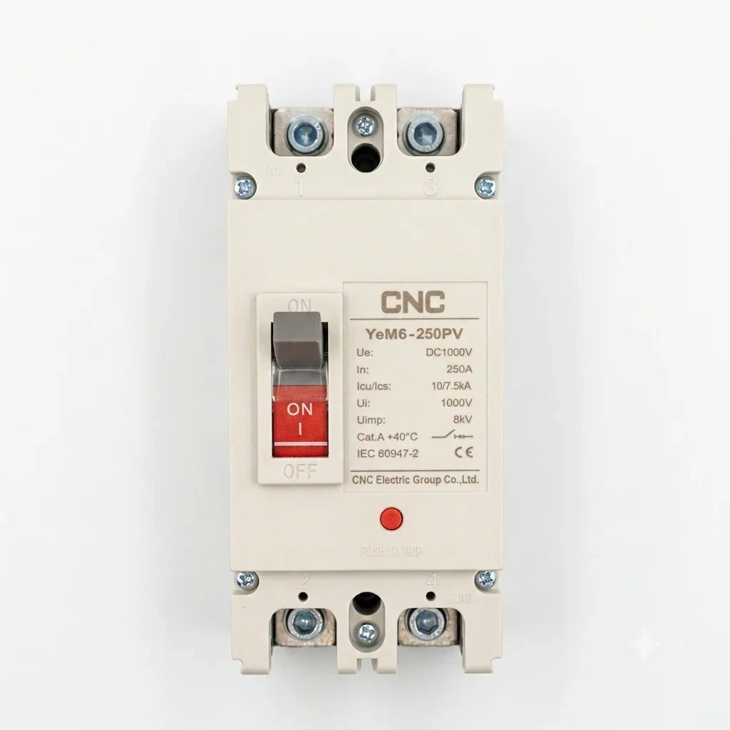 CNC YeM6 250A MCCB DC 1000V | Molded Case Circuit Breaker for Solar DC Systems