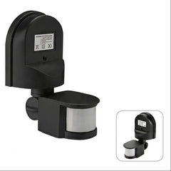 Motion Sensor 220V Black – Wired PIR Motion Detector for Automatic Lights