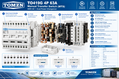 TOMZN TO419G 4P 63A Manual Transfer Switch MTS – 400V AC