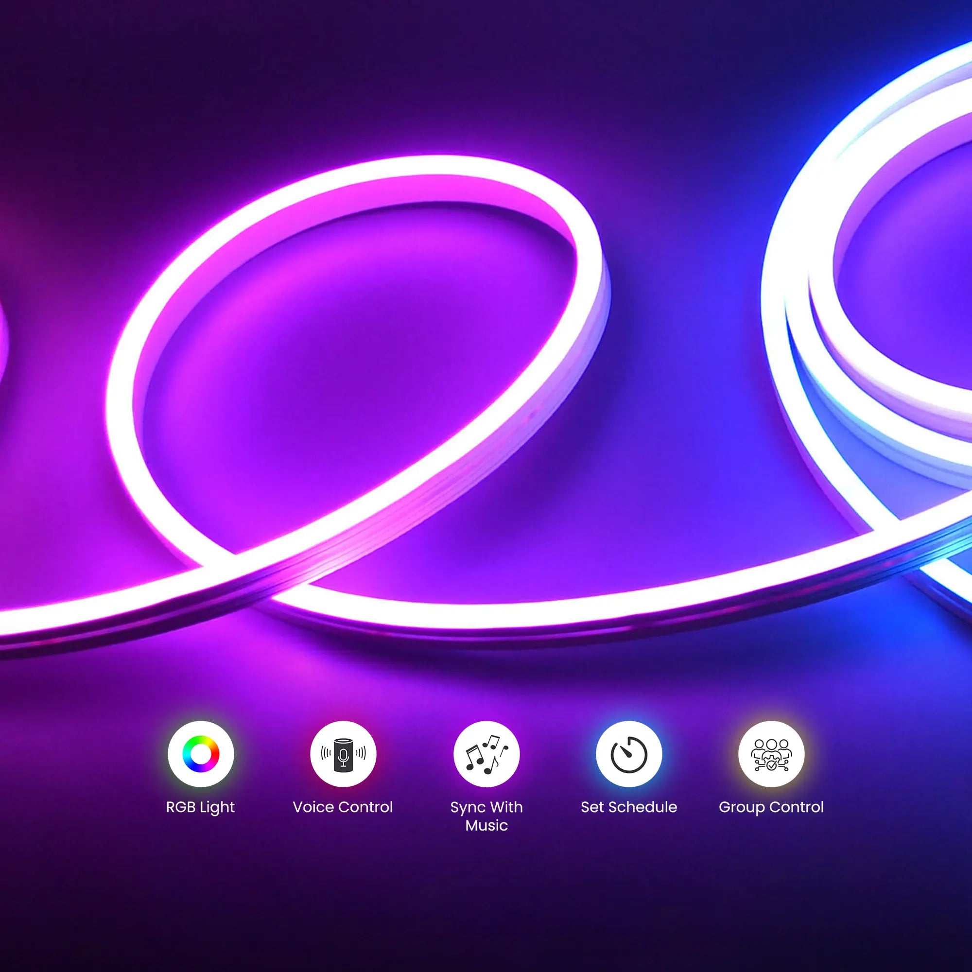 WiFi Neon LED Strip Light 12V(5M) – RGB Smart Flexible Neon Strip